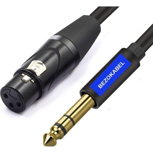 Microphone Cable XLR to Jack Mic Lead Aux Cable TRS 6.35 mm/6.5 mm Male to XLR Female Mic Cord for Guitar Mixer Stereo Amplifier