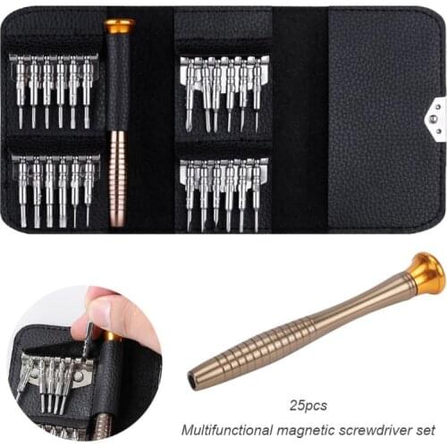 25 in 1 Wallet Pocket Precision Magnetic Screwdriver for Cellphone Laptop Sunglasses Camera Watch Repair Tool