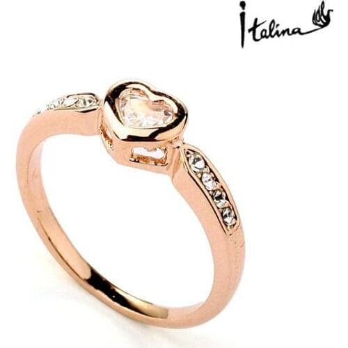 New Sale Brand TracysWing Rings for women Genuine Austria Crystal Gold Color Fashion ring #RA31057Rose