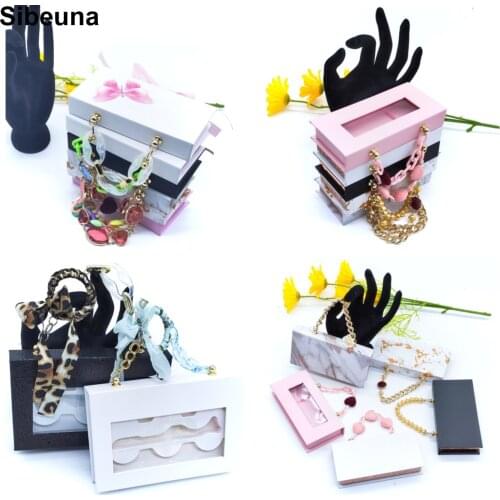Print Lash Boxes Wholesale Eyelash Packaging Newest with chain Empty Lash Case with Clear Tray 25mm Mink Lash Boxes Packaging