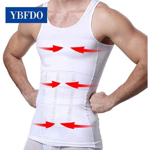 YBFDO Mens Slimming Shaper Posture Vest Male Belly Abdomen For Corrector Compression Body Building Fat Burn Chest Tummy Corset