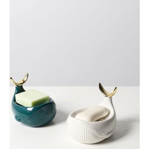 Creative Fishtail Ceramic Bathroom Soap Storage Dish Home Decoration Hotel Bathroom Service Anti Soap Dish Hotel Decoration