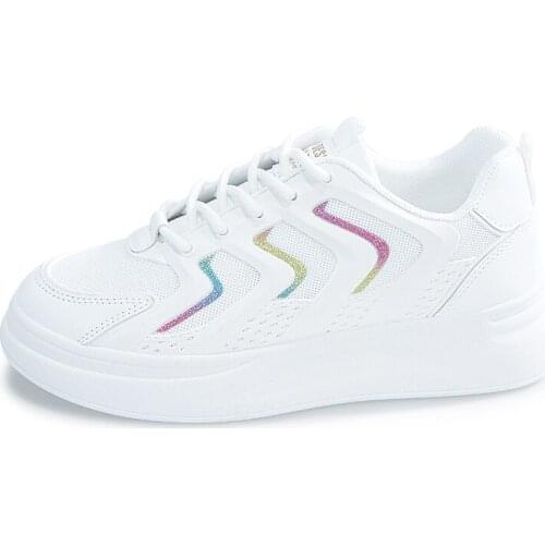 Solid Color Women Fashion Casual White Shoes Womens Vulcanize Shoes Mesh Breathable Spring Summer Ladies Sneaker Footwear