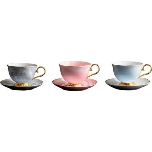 Marble Phnom Penh Ceramic Coffee Cup and Saucer Set Afternoon Tea Cup Lovers Gifts