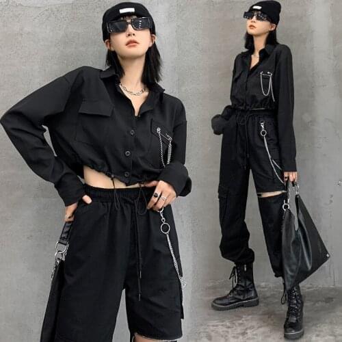 Set Fall 2021 Fashion Womens Diablo Series Long-Sleeved Two-Piece Tooling System Ensemble Femme 2 Pièces Conjuntos De Mujer