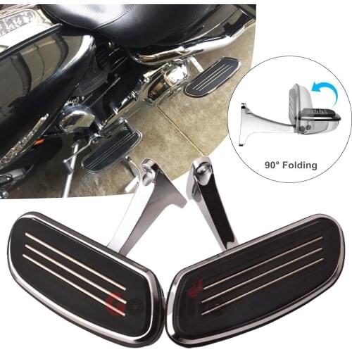 Motorcycle Rear Passenger Streamline Floorboard for Road King Road Glide Electra Glide Touring 1993-2020 with Mount Bracket Kits