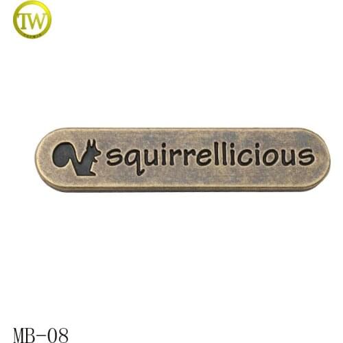 Custom luxury handbag metal label metal parts handmade logos metal labels for bags