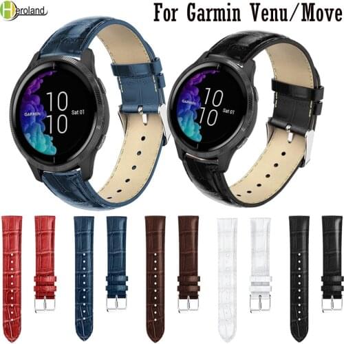 Watchband strap For Garmin Venu wristband smart Bracelet 20mm width leather band Wrist Replacement For Garmin Move 3/Style/ Luxe