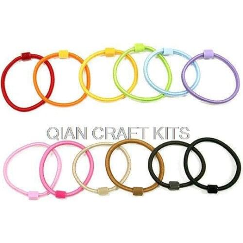 Bulk 100pcs assorted Girl Kids Adult sturdy Hair Bands Elastic Ties Ponytail Holder elastic ring with glue on pads