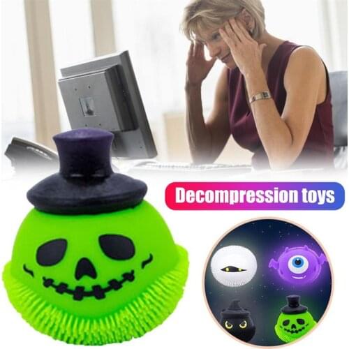 TPR Stress Balls Halloween Squeeze Balls Toys Decompression Balls Toy for Kids Children Adults Stress Relief Funny Toys