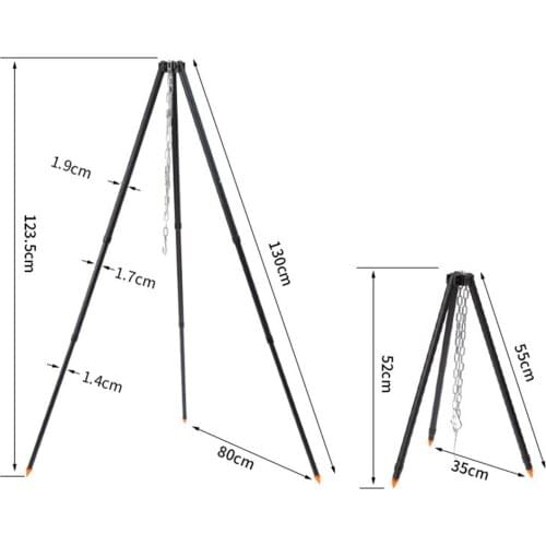 Camping Tripod for Campfire Hanging Pot Outdoor Hiking Backpacking Campfire Cookware Tools Hiking Picnic Accs Cooking Pot Grill