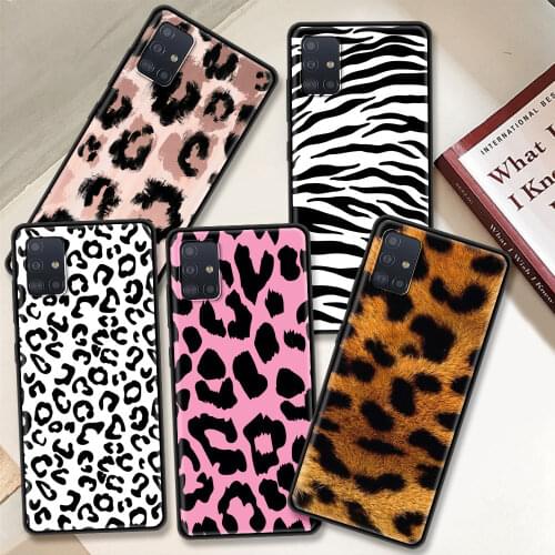 Fashion Tiger Leopard Print Phone Case For Samsung Galaxy A51 A71 A21s A31 A41 A11 A01 M30s M31 M51 Black Soft Silicone Covers