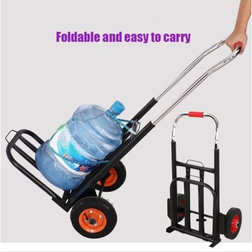 Folding luggage car heavy king hand cart transportation shopping trailer portable pull cargo trolley small pull cart