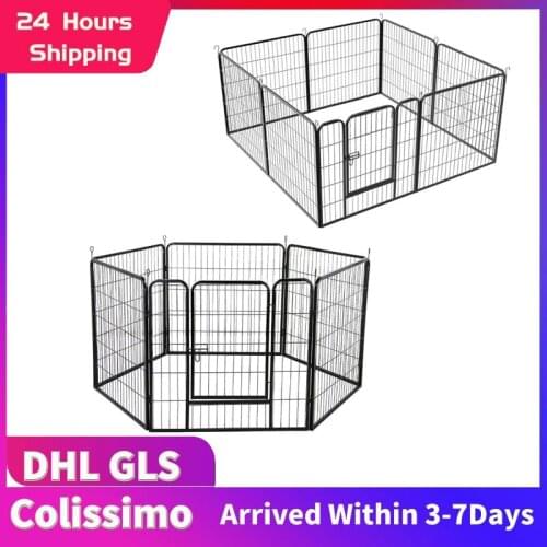 Foldable Pet Dog Fence Gates For Dog Cat Security Guard Install Easily Enclosure Dog Fences Puppy Kennel House Exercise Training