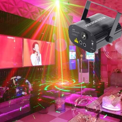 Led Disco Light Party Laser Projector for DJ Bar Club Karaoke Nightclub 48 Patterns Stage Lighting Strobe