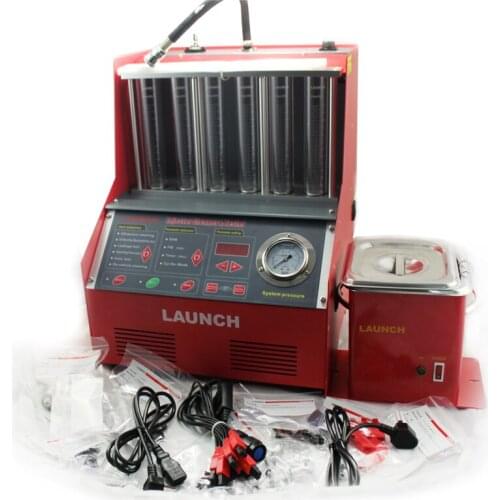 DHL Free 220V Original Launch CNC602A fuel injector cleaner tester cnc-602a 6jars Injecting flow test Ultrasonic cleaning