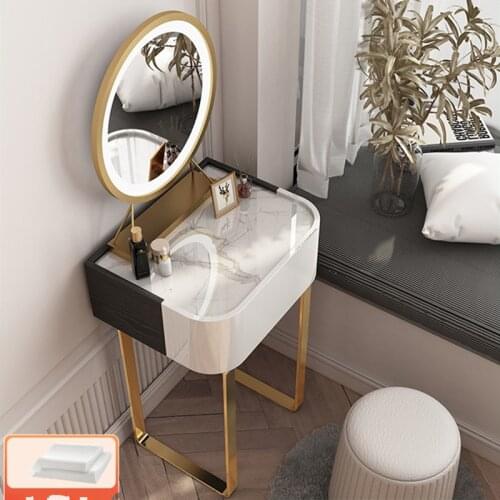 TT Bright Stone Plate Ultra Narrow Dressing Table Mini 40cm Bedroom Small Single Ultra Small Dresser 50cm 60