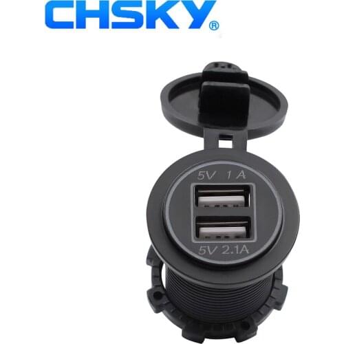 CHSKY Universal Car Charger USB Adapter Dual USB Charger 2 Port Power Socket DC 5V 2.1A/1A Cigarette Lighter for ipad iphone
