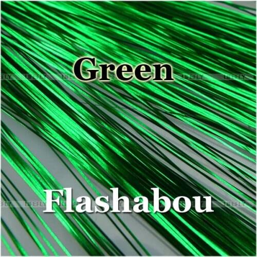 Green Color, 20 Packs Flashabou, Micro, Holographic Tinsel, Mylar Metallic Tinsel, Flat Flash, Fly Jig Tying, Lure Making