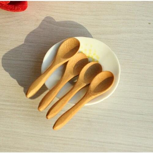 1pc Small Mini Wooden Spoons For Kids Honey Kitchen Using Condiment Spoon 9.2*2.0cm Cucharas Colheres