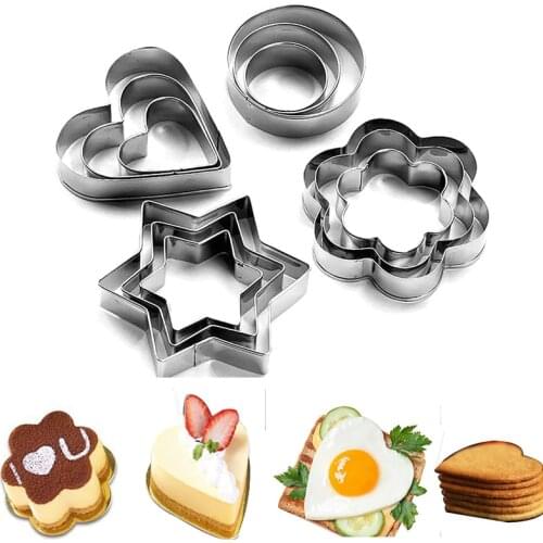 3pcs/Set Cookie Cutter Fried Egg Mould Biscuit Maker Frying Egg Pancake Cooking Tools Cake Decoratings Kitchen Baking Utensils