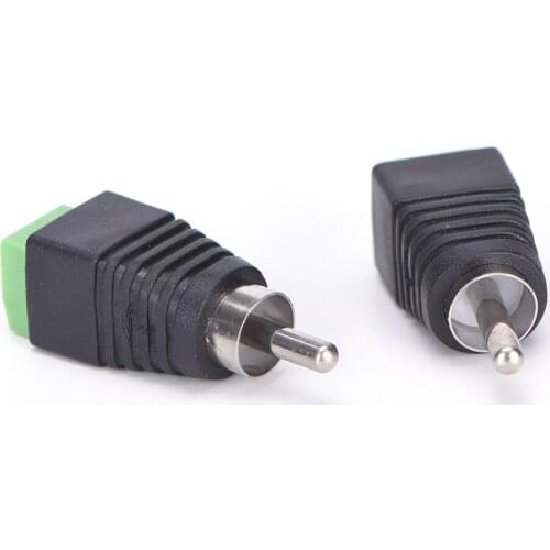 4pcs/lot Video AV Speaker Wire cable to Audio Male RCA Connector Adapter CCTV Phono RCA Male Plug TO AV Terminal Connector