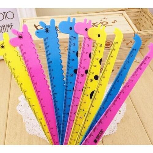 40pcs/lot Kawaii Cartoon Creative Animal Design Plastic Straight Ruler Students' DIY Tools Free Shipping