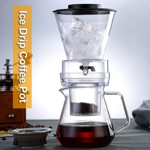 500ml Ice Drip Coffee Pot Glass Coffee Maker Regulatable Dripper Filter Cold Brew Pots Ice Brewer Percolators Espresso Coffee