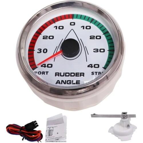 85mm Rudder Angle Indicator 0-190 ohm With Mating Sensor 52mm 8 Color Backlight Marine Rudder Angle Gauge Meter