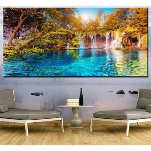 Large Size Full drill square round Diamond Embroidery Waterfall nature 5d DIY Diamond Painting Cross Stitch Diamond Mosaic home