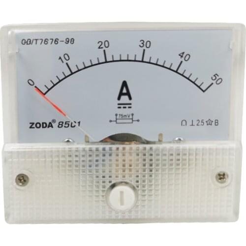 1PC 85C1-A 15A 20A 30A 50A 75A 100A/75mV DC Analog Meter Panel AMP Current Ammeters Gauge Pointer Ammeter Use With Shunt 64*56MM
