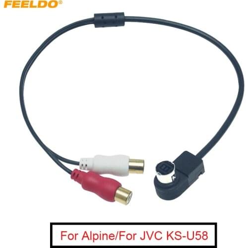 FEELDO Car Audio Radio Aux-in 2RCA Cable AUX Adapter for Alpine KCA-121B JVC Ai-net Player 9887 105 117 9855 #CT6250