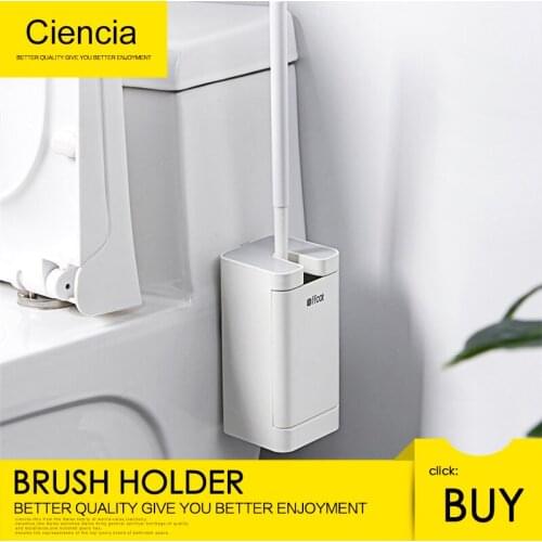 Free Shipping ABS Plastics Hanging Toilet Brush Holder With Toilet Brush Wall-Mounted Small Volume Bathroom WC Cleaning Brush