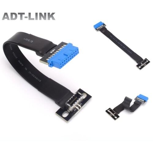 Free Shipping USB3.0 Interface Extension Flat Cable Type-E USB-E To 19P/20P Motherboard With Screw Holes EMI Shielding Adapter