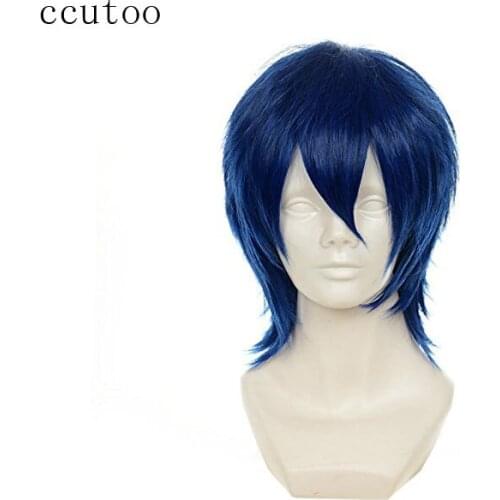 Ccutoo Mizushima Iku 12" Blue Mix Short Fluffy Layered Synthetic Hair Heat Resistance Fiber Cosplay Full Wigs Ichinose Tokiya