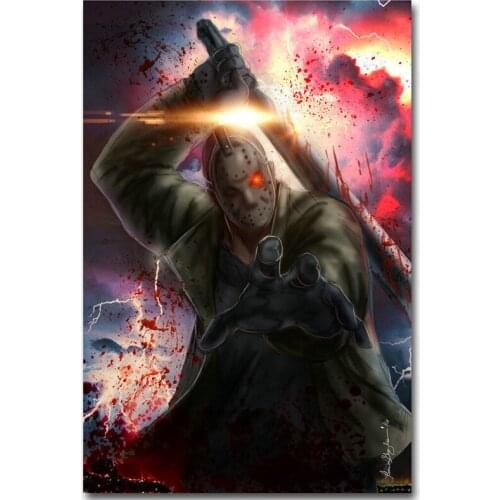 D0554 Freddy Vs Jason Movie Silk Fabric Poster Art Decor Indoor Painting Gift