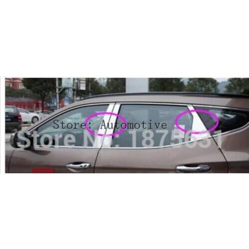 For Hyundai New Santa Fe IX45 2013 2014 2015 2016 Window Center Pillar B+C 6pcs Window Trims(only for 5 seats)