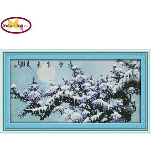 GG The Purple Air Comes From The East Flower Joy Sunday Cross Stitch Needle Craft Cross Stitch Pattern Wedding for Home Decor