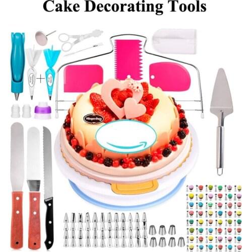 Meibum Cake Decorating Sets Scraper Pastry Nozzles Converter Cream Bag Icing Piping Tips Confectionery Stainless Baking Tools