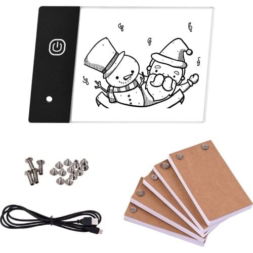 Mini LED Light Pad Flip Book Kit with Hole Design 3 Level Brightness Control Light Box 300 Sheets Paper Flipbook Binding Screws