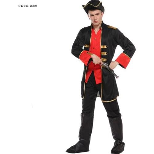 Men Halloween Pirate Costumes Adult Soldier Warrior Cosplay Carnival Purim parade Masquerade Nightclub Bar Role Play party dress