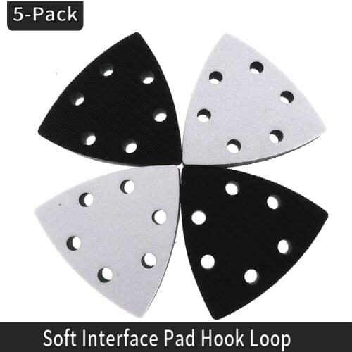 90x90x90MM 6-Hole Soft Interface Pad Hook and Loop Sanding Disc Backing Pad Power Tools Accessories (Pack of 5)