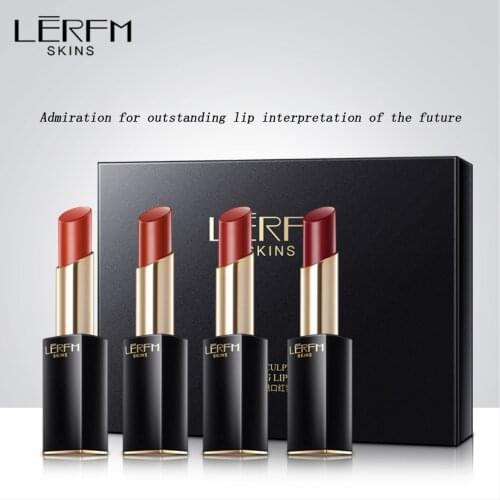 LERFM Lipstick Set 4pcs Classic Lipstick make-up Lip Gloss Lasting Moisturizing Not Easy to Fade moisturizing lip cosmetics