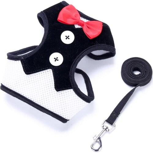 Dog Harness Leash Set Christmas Bow Puppy Cat Vest Harness For Pug Bulldog Arnes Perro Cat Dog Harness Vest Pet Product