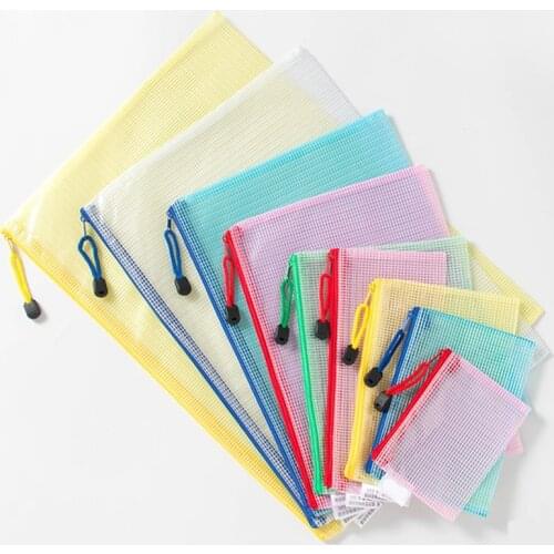 1 pcs Waterproof Plastic Zipper Paper File Folder Book Pencil Pen Case Bag File document bag for office student supplies