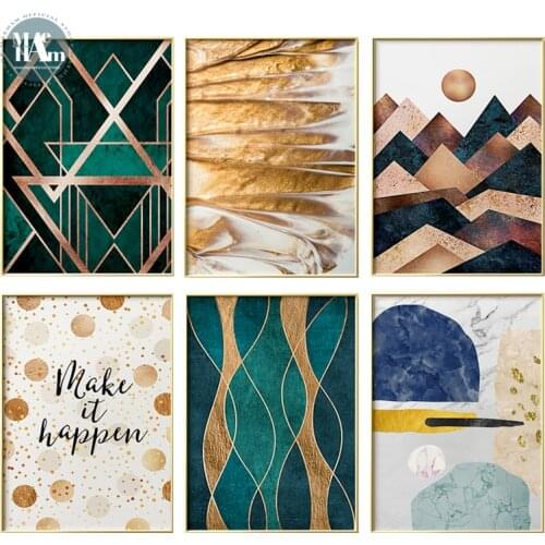 Nordic Cool Fashion colors Wall Art Canvas Painting Abstract geometric lines Art Poster Print Wall Picture for Living Room