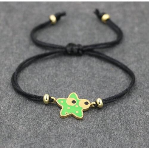 Lovely Stainless Steel Star Men Women Bracelet Gold Red Rope Thread Adjustable Bracelets For Couples Kids Charm Jewelry