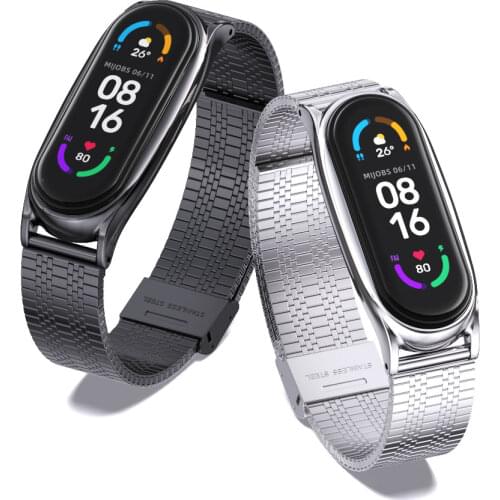 For Mi Band 5 Strap for Mi Band 6 Bracelet Metal Wristbands for Xiaomi Miband 4 3 Pulseira Correa Strap for Mi Bend 4 Wrist Belt