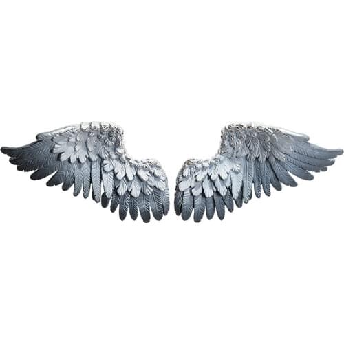 Modern simple light luxury 3D environmental protection resin feather wing wall hanging nordic decoration home Hand carving