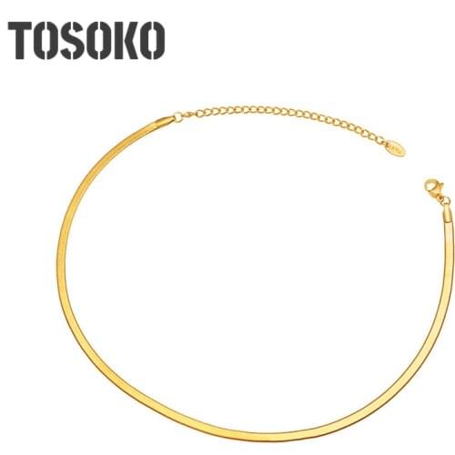 TOSOKO Modern Fashion Blade Chain Clavicle Necklace Titanium Steel Non-Fading Anti-Allergic Stainless Steel Jewelry BSP559